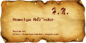 Homolya Nándor névjegykártya